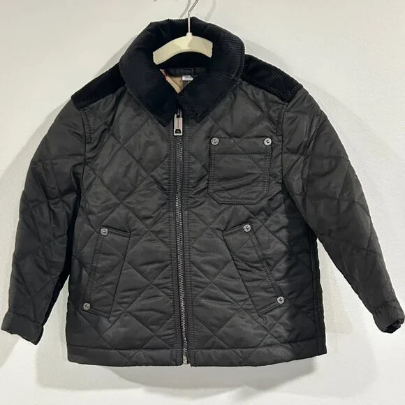Burberry London Burberry Kids Renfred Quilted Cord Jacket 3Y (Black) - Picture 9 of 9